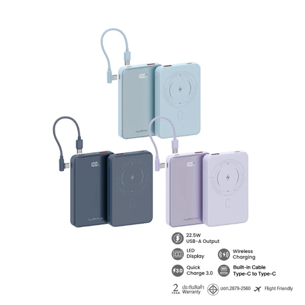 ALPHA X ALP10-37WPD Pro (G81) 10000mAh พาวเวอร์แบงค์ชาร์จไร้สาย PD 37W | ALPHA-X