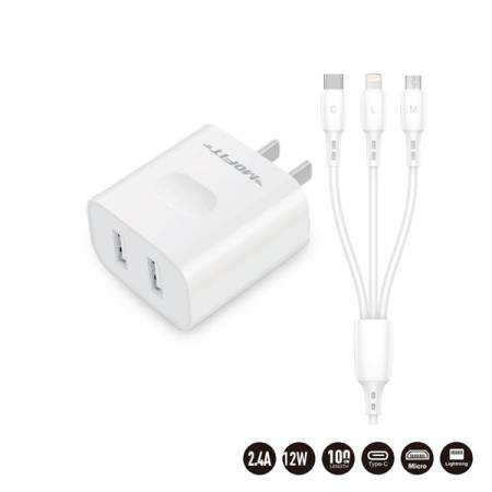 M2USB-12W-C3 TRAVEL CHARGER SET