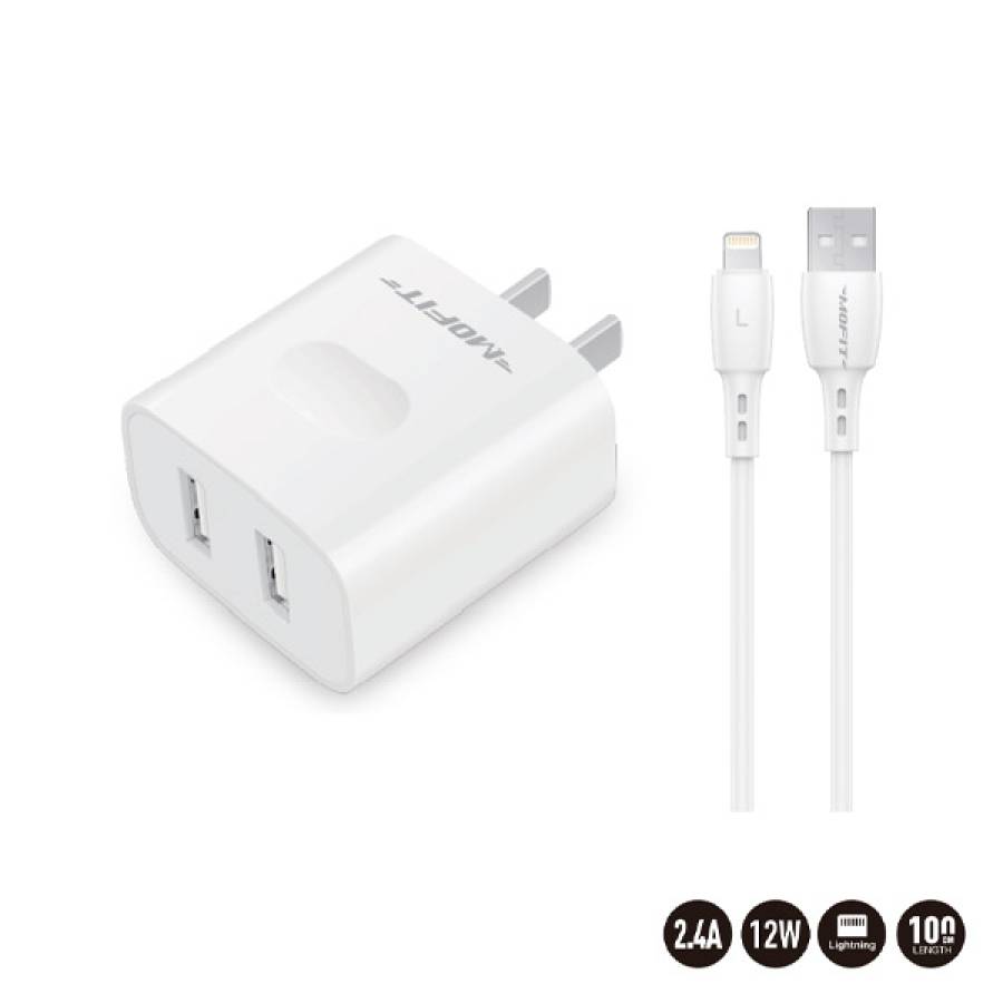 M2USB-12W-1L TRAVEL CHARGER SET